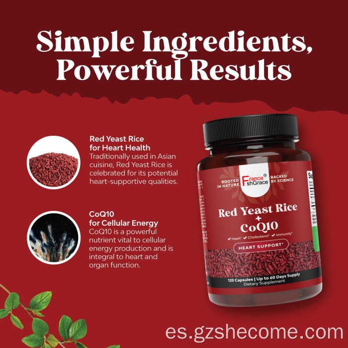 Arroz de levadura roja con suplemento CoQ10 para adultos